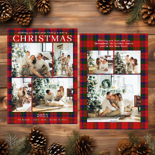 Frohe Weihnachten Multi-Foto Rot Kariert Weihnacht