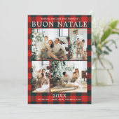Frohe Weihnachten Multi Foto Roter Buffalo Karo (Stehend Vorderseite)