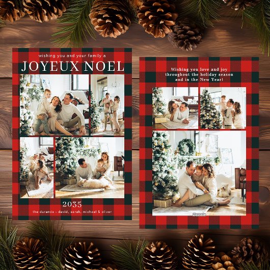 Frohe Weihnachten Multi Foto Roter Büffel Karo