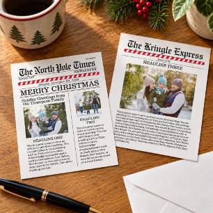 Frohe Weihnachten Multi-Foto-Spaß Nordpol-Nachrich Flyer