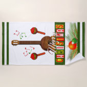 Frohe Weihnachten / Musikinstrumente Strandtuch (Vorderseite)