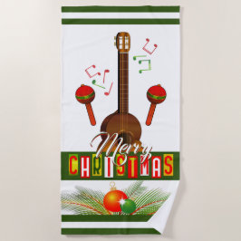 Frohe Weihnachten / Musikinstrumente Strandtuch