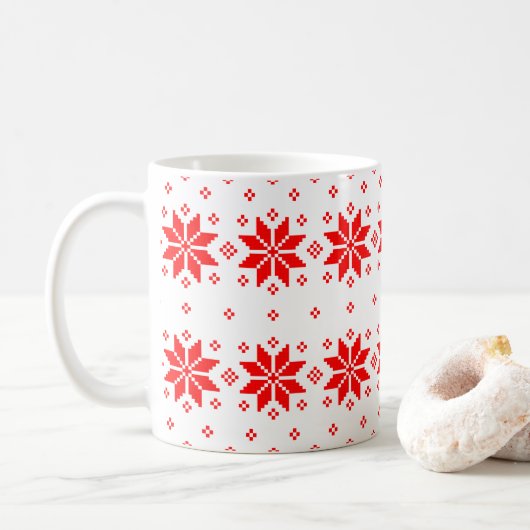 Frohe Weihnachten Muster 5 Kaffeetasse (Mit Donut)