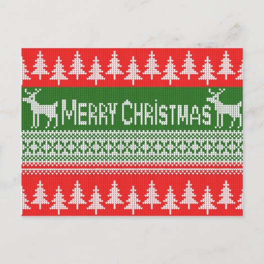 "Frohe Weihnachten"-Muster Feiertagspostkarte (Vorderseite)