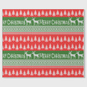 "Frohe Weihnachten"-Muster Geschenkpapier (Flach)