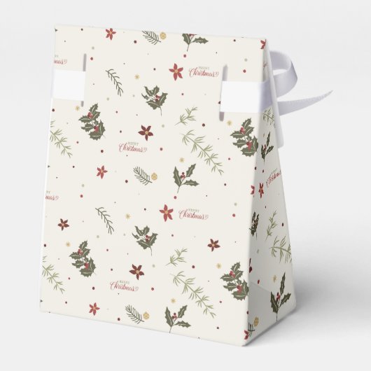 Frohe Weihnachten Mute Holly Foliage Urlaub Geschenkschachtel (Rückseite)