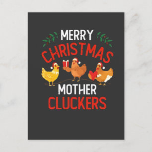 Frohe Weihnachten Mutter Cluckers Rooaster Xmas  Einladungspostkarte