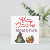 FROHE WEIHNACHTEN MUTTER & VATER KARTE (Stehend Vorderseite)