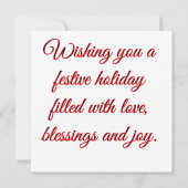 FROHE WEIHNACHTEN MUTTER & VATER KARTE (Rückseite)