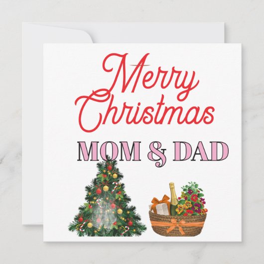 FROHE WEIHNACHTEN MUTTER & VATER KARTE (Vorderseite)