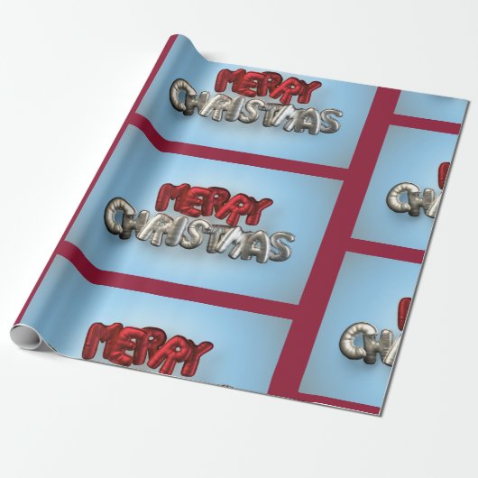 Frohe Weihnachten Mylar Balloons Lettern Geschenkpapier (Ungerollt)