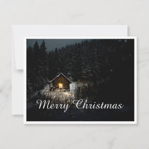 Frohe Weihnachten Mystische Hütte Tiefer Wald