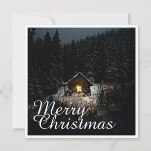 Frohe Weihnachten Mystische Hütte Tiefer Wald