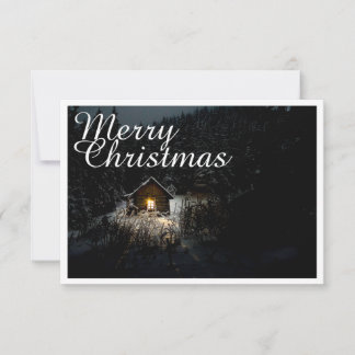 Frohe Weihnachten Mystische Hütte Tiefer Wald