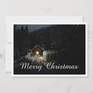 Frohe Weihnachten Mystische Hütte Tiefer Wald