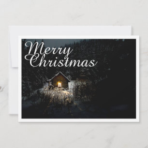 Frohe Weihnachten Mystische Hütte Tiefer Wald