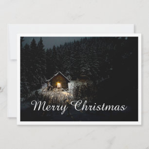 Frohe Weihnachten Mystische Hütte Tiefer Wald