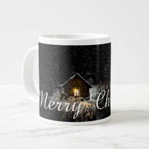 Frohe Weihnachten Mystische Hütte Tiefer Wald Jumbo-Tasse