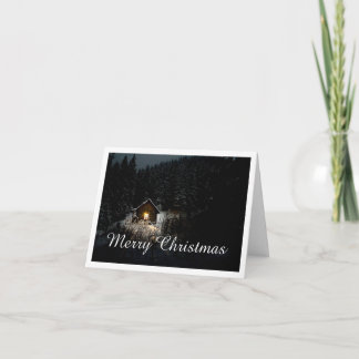 Frohe Weihnachten Mystische Hütte Tiefer Wald Karte