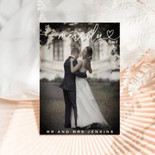 Frohe Weihnachten nach der Hochzeit Foto Weihnacht Postkarte