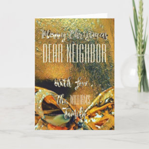 Frohe Weihnachten Nachbarn Imitats Gold Ribbon