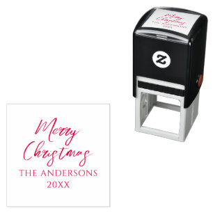 Frohe Weihnachten Nachname Stempel