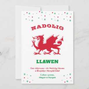 Frohe Weihnachten Nadolig Llawen Roter Walisischer