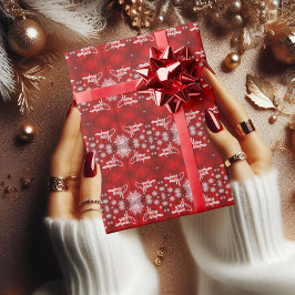 Frohe Weihnachten nahtlos rotes WRAPPING PAPER Geschenkpapier