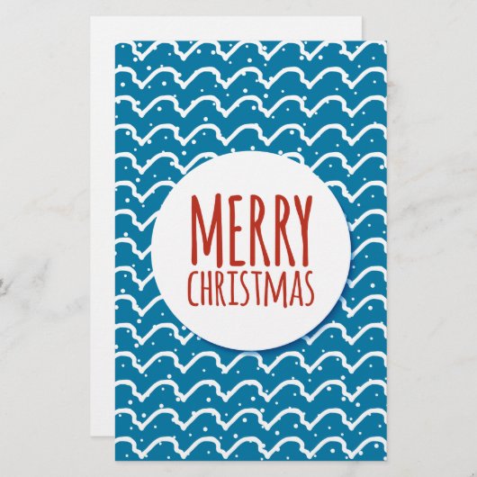 Frohe Weihnachten Nahtlose Muster blaue Textur Briefpapier (Vorne/Hinten)