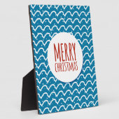 Frohe Weihnachten Nahtlose Muster blaue Textur Fotoplatte (Seite)