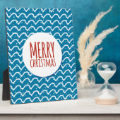 Frohe Weihnachten Nahtlose Muster blaue Textur Fotoplatte (Seite)