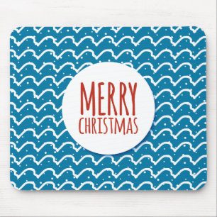 Frohe Weihnachten Nahtlose Muster blaue Textur Mousepad