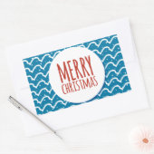 Frohe Weihnachten Nahtlose Muster blaue Textur Rechteckiger Aufkleber (Umschlag)