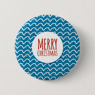 Frohe Weihnachten Nahtloses Muster Blaue Textur Button