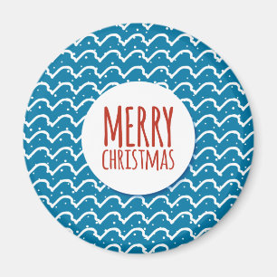 Frohe Weihnachten Nahtloses Muster Blaue Textur Magnet