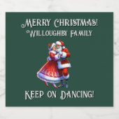 Frohe Weihnachten! {NAME EINFÜGEN} BEHALTEND BEI D Schaumweinetikett (Einzelnes Label)