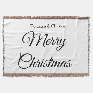 Frohe Weihnachten Name Text personalisiertes Famil Decke