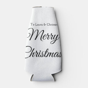 Frohe Weihnachten Name Text personalisiertes Famil Flaschenkühler