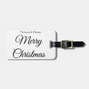 Frohe Weihnachten Name Text personalisiertes Famil Gepäckanhänger