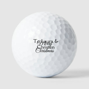 Frohe Weihnachten Name Text personalisiertes Famil Golfball