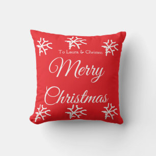 Frohe Weihnachten Name Text personalisiertes Famil Kissen