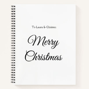 Frohe Weihnachten Name Text personalisiertes Famil Notizblock
