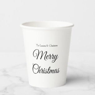 Frohe Weihnachten Name Text personalisiertes Famil Pappbecher