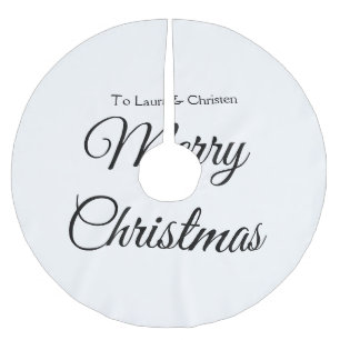 Frohe Weihnachten Name Text personalisiertes Famil Polyester Weihnachtsbaumdecke