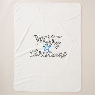 Frohe Weihnachten Name Text personalisiertes Famil Sherpadecke