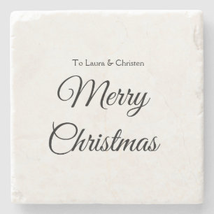 Frohe Weihnachten Name Text personalisiertes Famil Steinuntersetzer