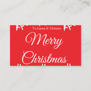 Frohe Weihnachten Name Text personalisiertes Famil Visitenkarte