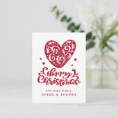 Frohe Weihnachten | Namen hinzufügen Postkarte (Stehend Vorderseite)