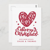 Frohe Weihnachten | Namen hinzufügen Postkarte (Vorne/Hinten)