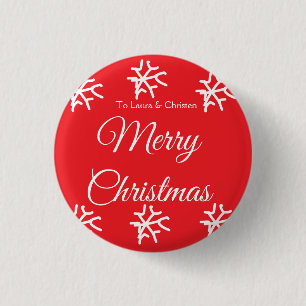 Frohe Weihnachten Namenstext personalisiertes Fami Button